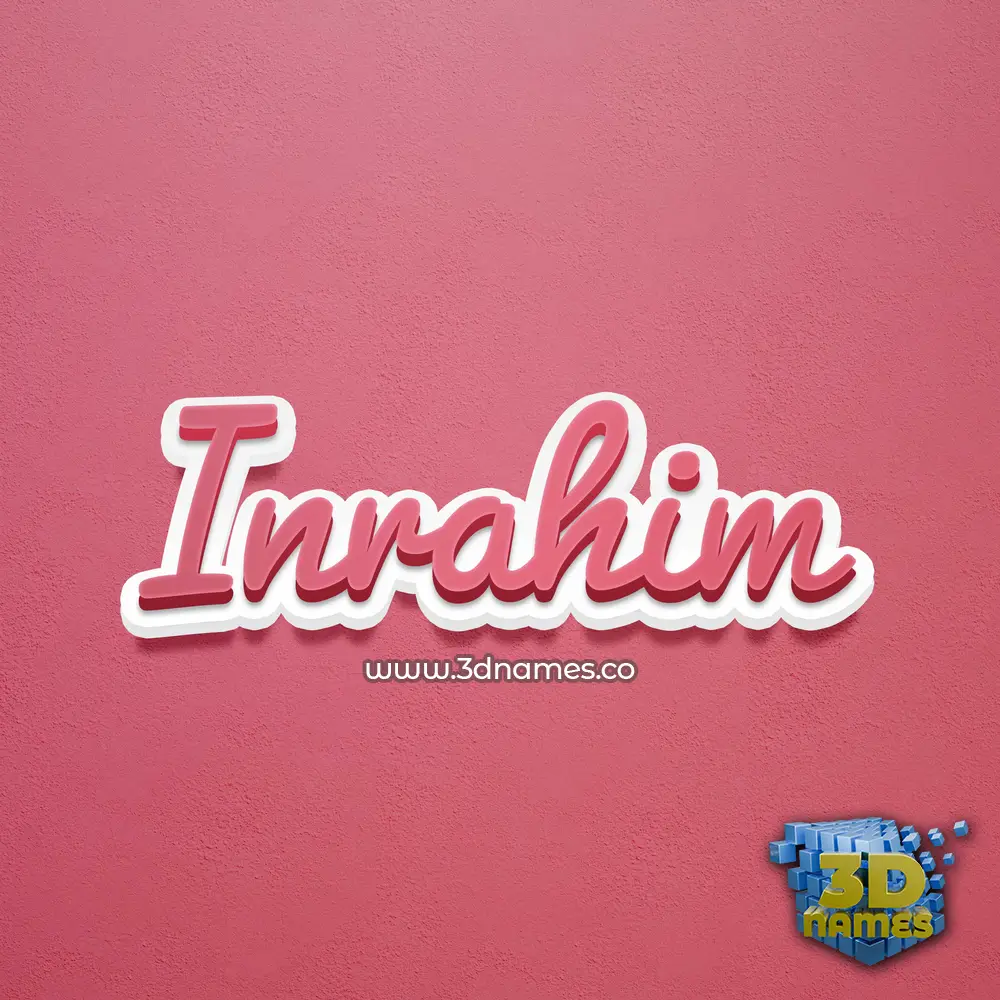 inrahim in Red Scribble style - 3D name wallpaper