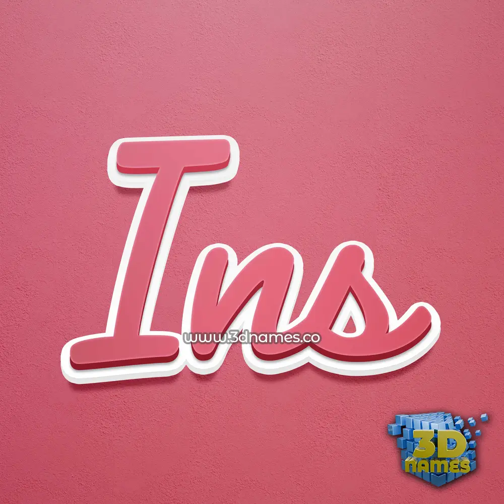 ins in Red Scribble style - 3D name wallpaper