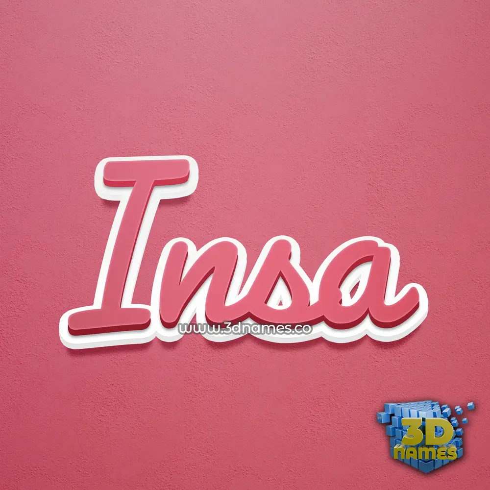 insa in Red Scribble style - 3D name wallpaper
