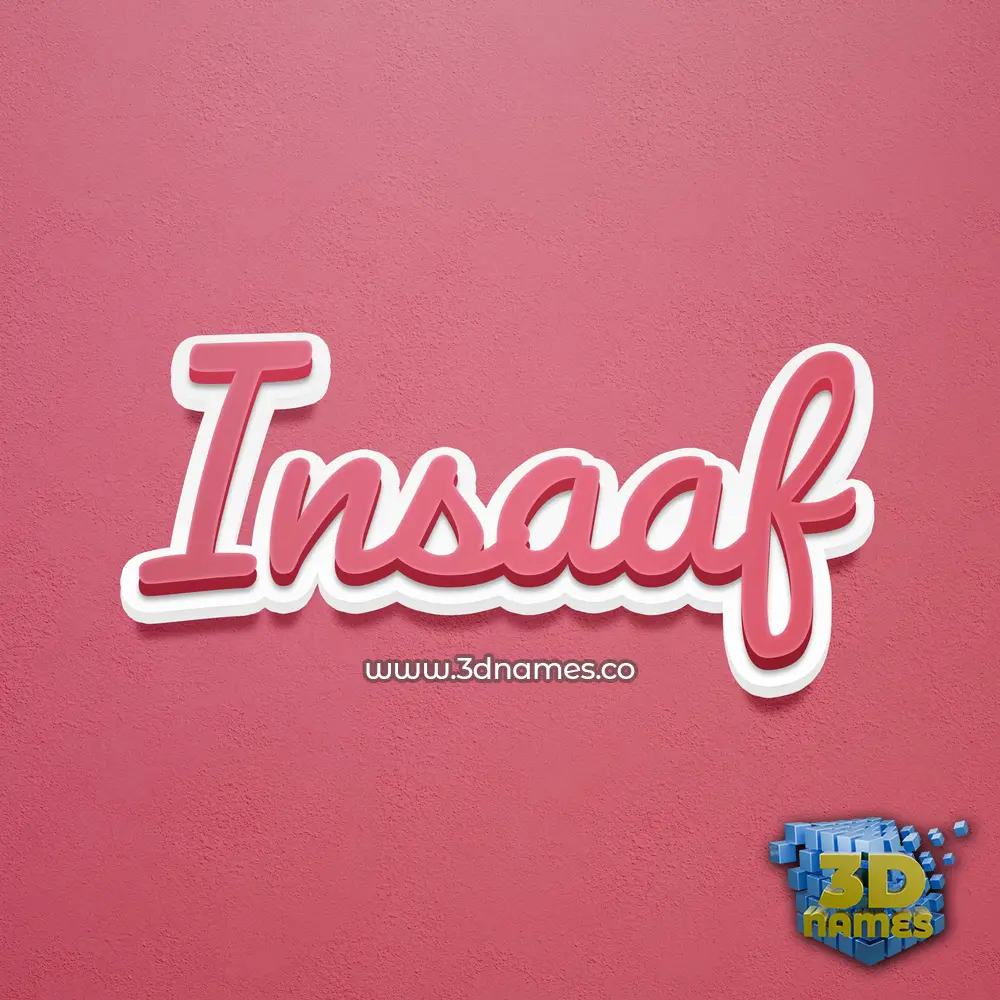 insaaf in Red Scribble style - 3D name wallpaper
