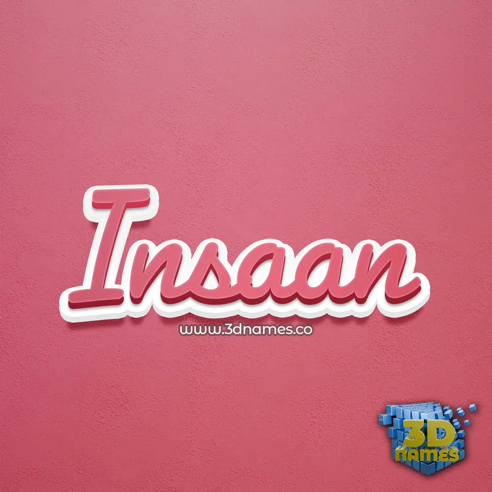 insaan in Red Scribble style - 3D name wallpaper