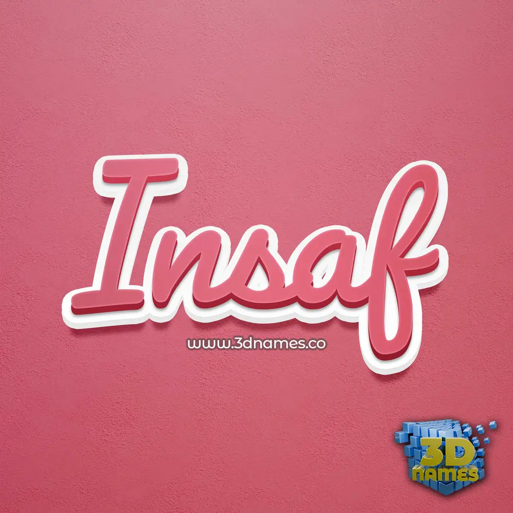 insaf in Red Scribble style - 3D name wallpaper