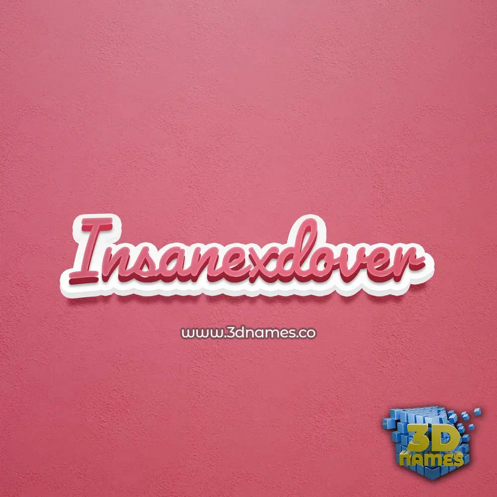 insanexdover in Red Scribble style - 3D name wallpaper
