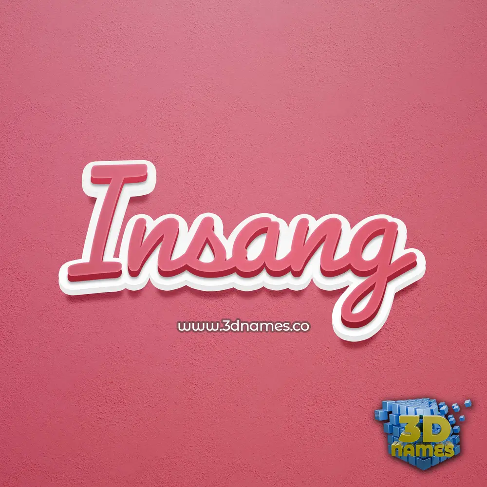 insang in Red Scribble style - 3D name wallpaper