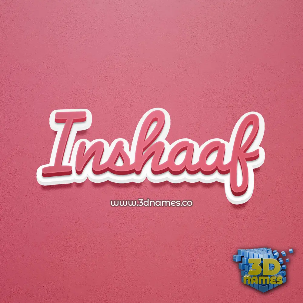 inshaaf in Red Scribble style - 3D name wallpaper