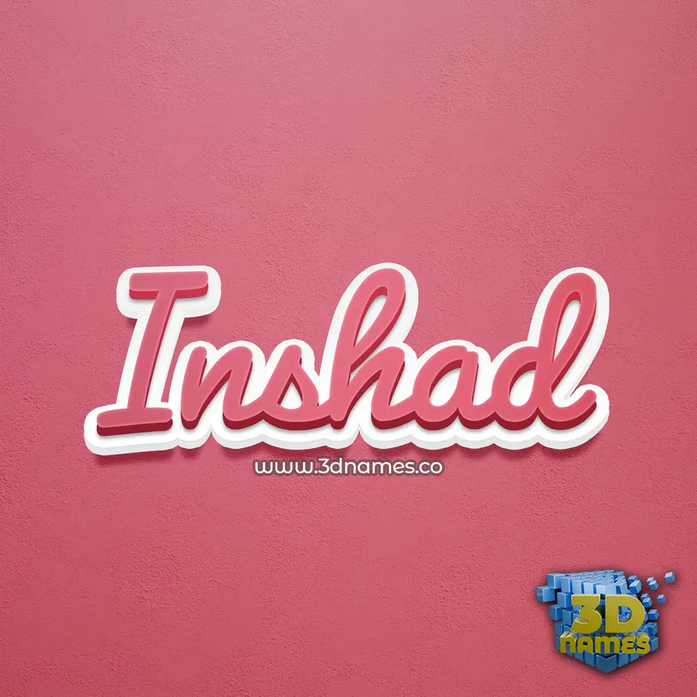 inshad in Red Scribble style - 3D name wallpaper