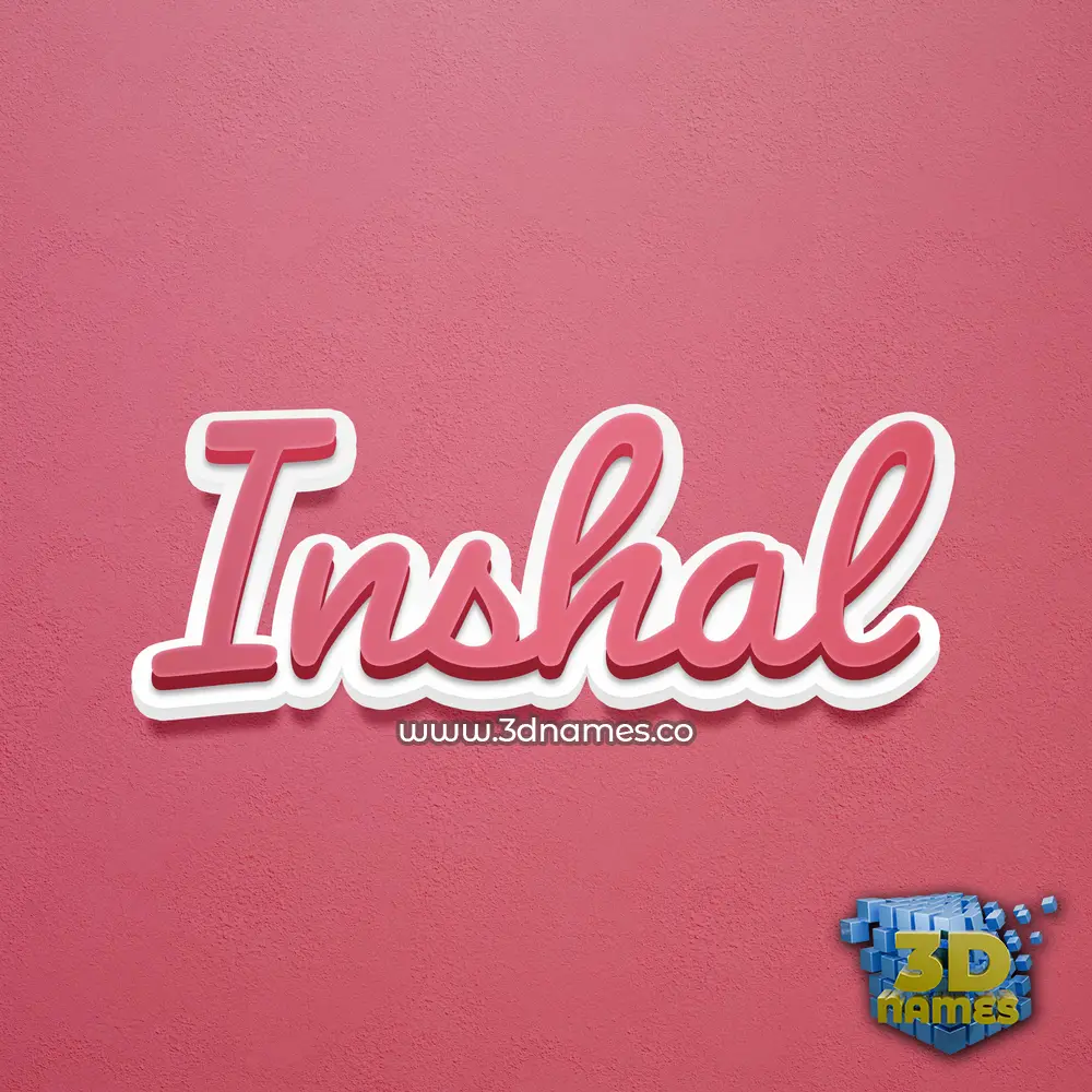 inshal in Red Scribble style - 3D name wallpaper
