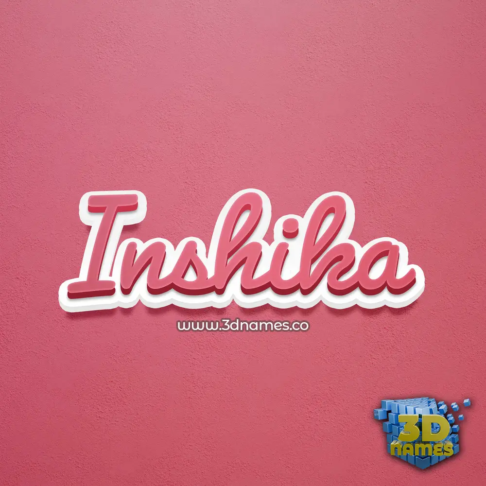inshika in Red Scribble style - 3D name wallpaper