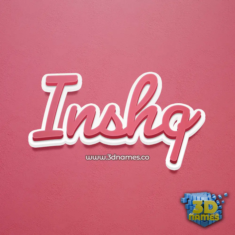 inshq in Red Scribble style - 3D name wallpaper