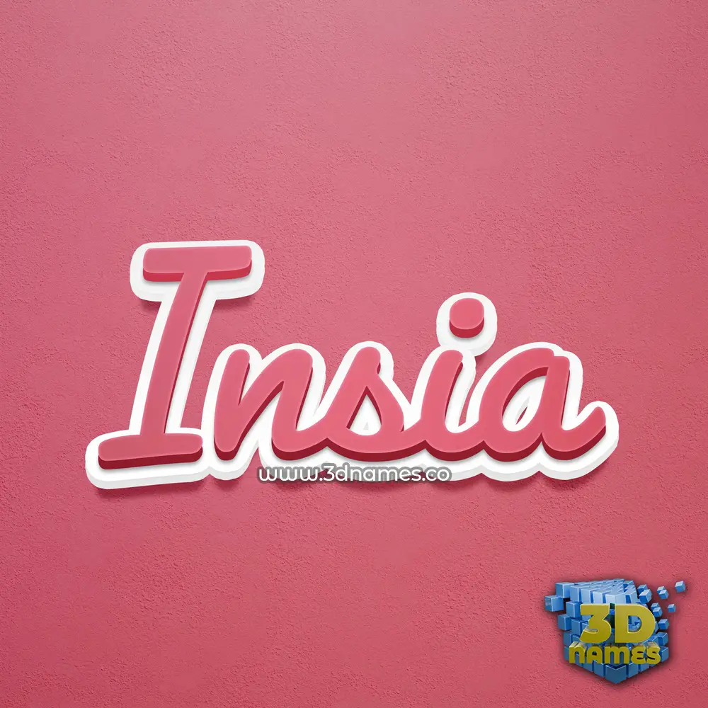 insia in Red Scribble style - 3D name wallpaper
