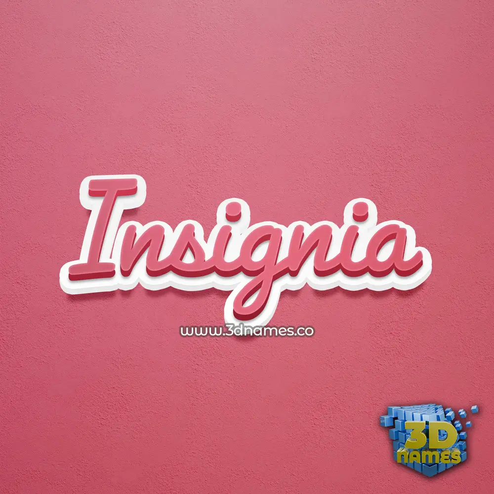 insignia in Red Scribble style - 3D name wallpaper