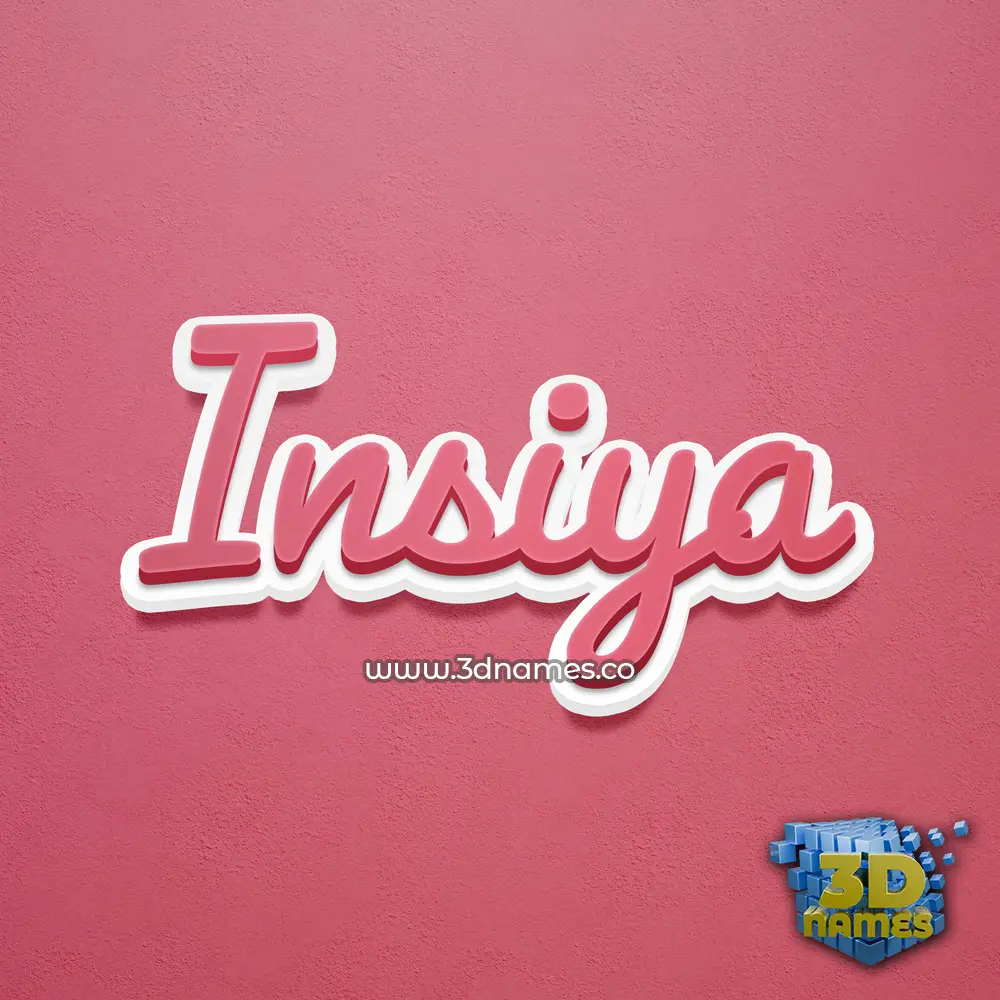 insiya in Red Scribble style - 3D name wallpaper