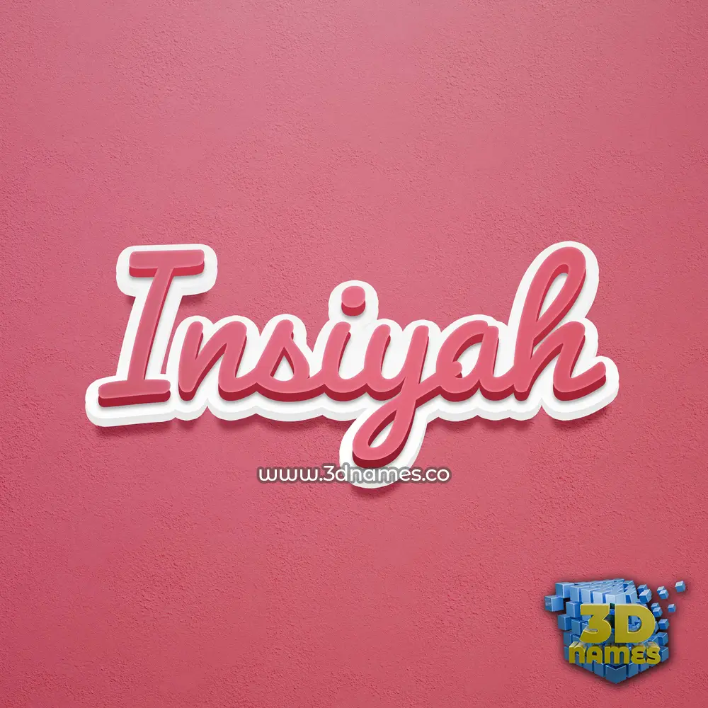insiyah in Red Scribble style - 3D name wallpaper