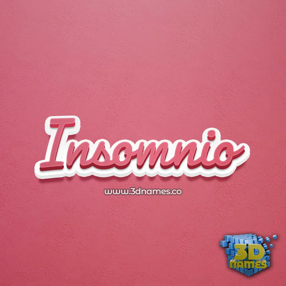 insomnio in Red Scribble style - 3D name wallpaper