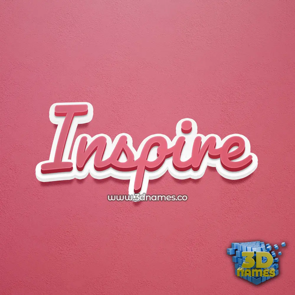 inspire in Red Scribble style - 3D name wallpaper