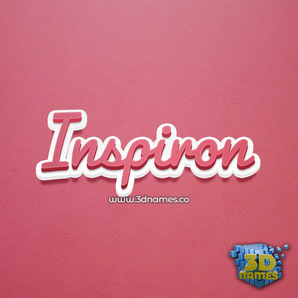 inspiron in Red Scribble style - 3D name wallpaper