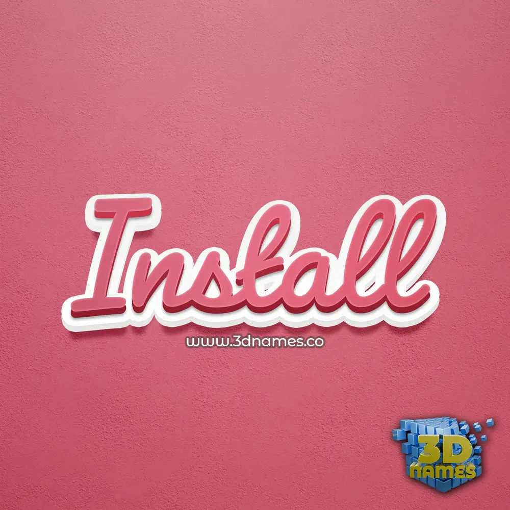 install in Red Scribble style - 3D name wallpaper
