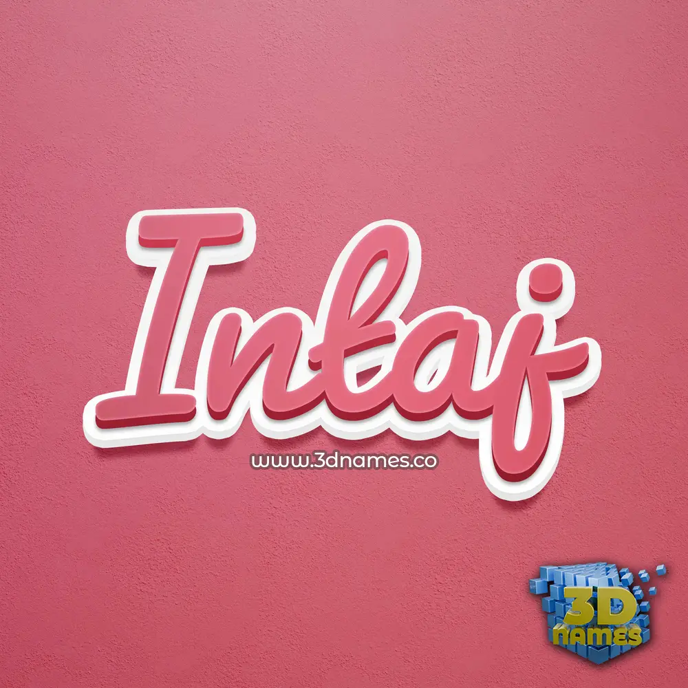 intaj in Red Scribble style - 3D name wallpaper