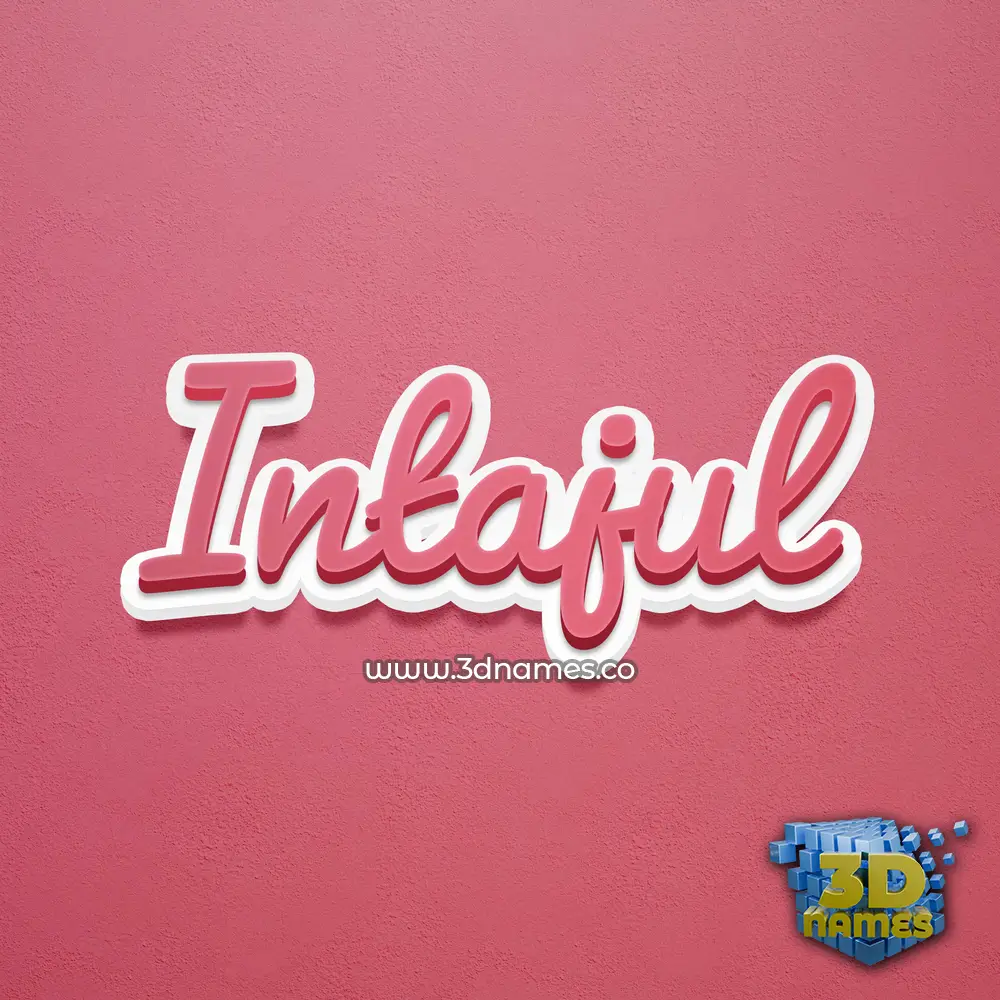 intajul in Red Scribble style - 3D name wallpaper