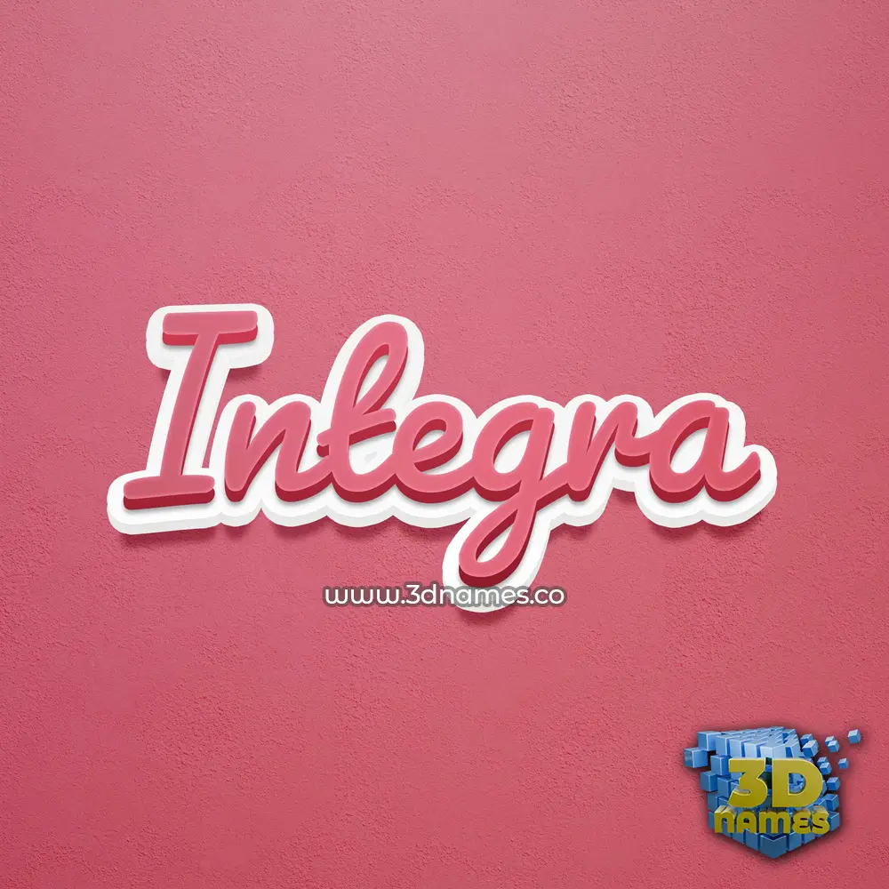 integra in Red Scribble style - 3D name wallpaper