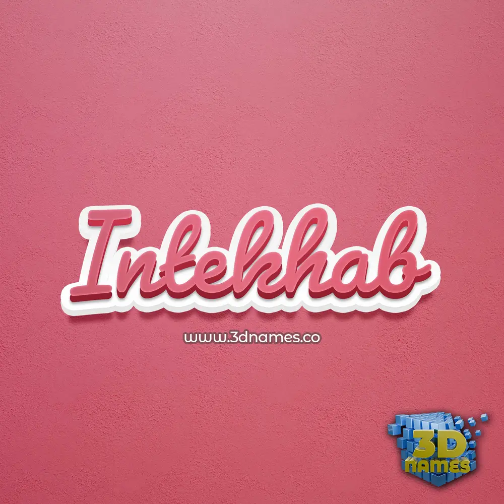 intekhab in Red Scribble style - 3D name wallpaper