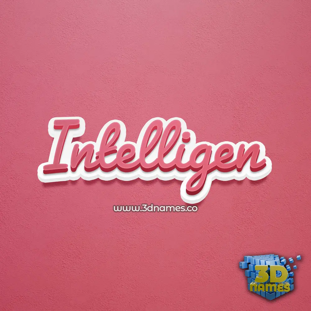intelligen in Red Scribble style - 3D name wallpaper