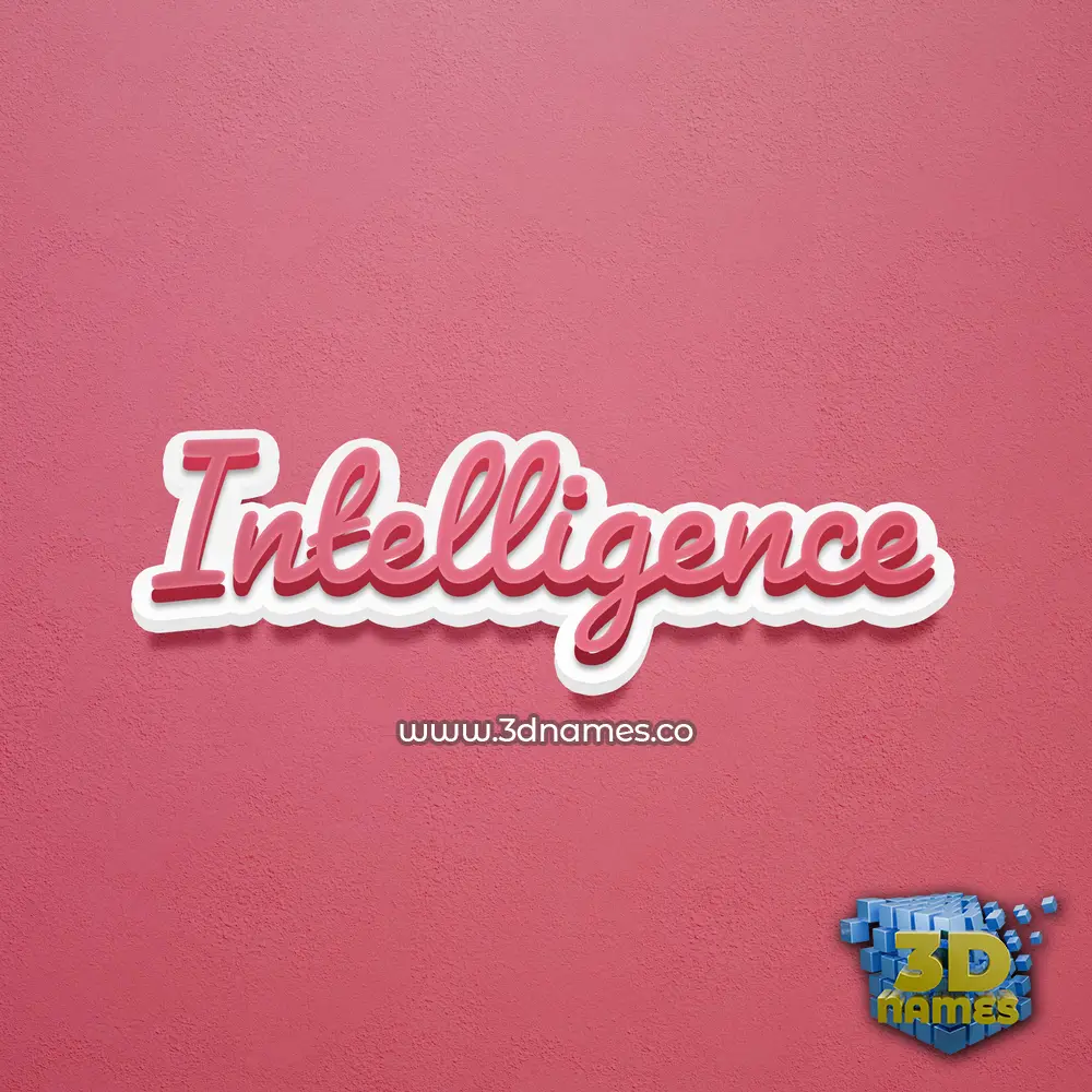 intelligence in Red Scribble style - 3D name wallpaper