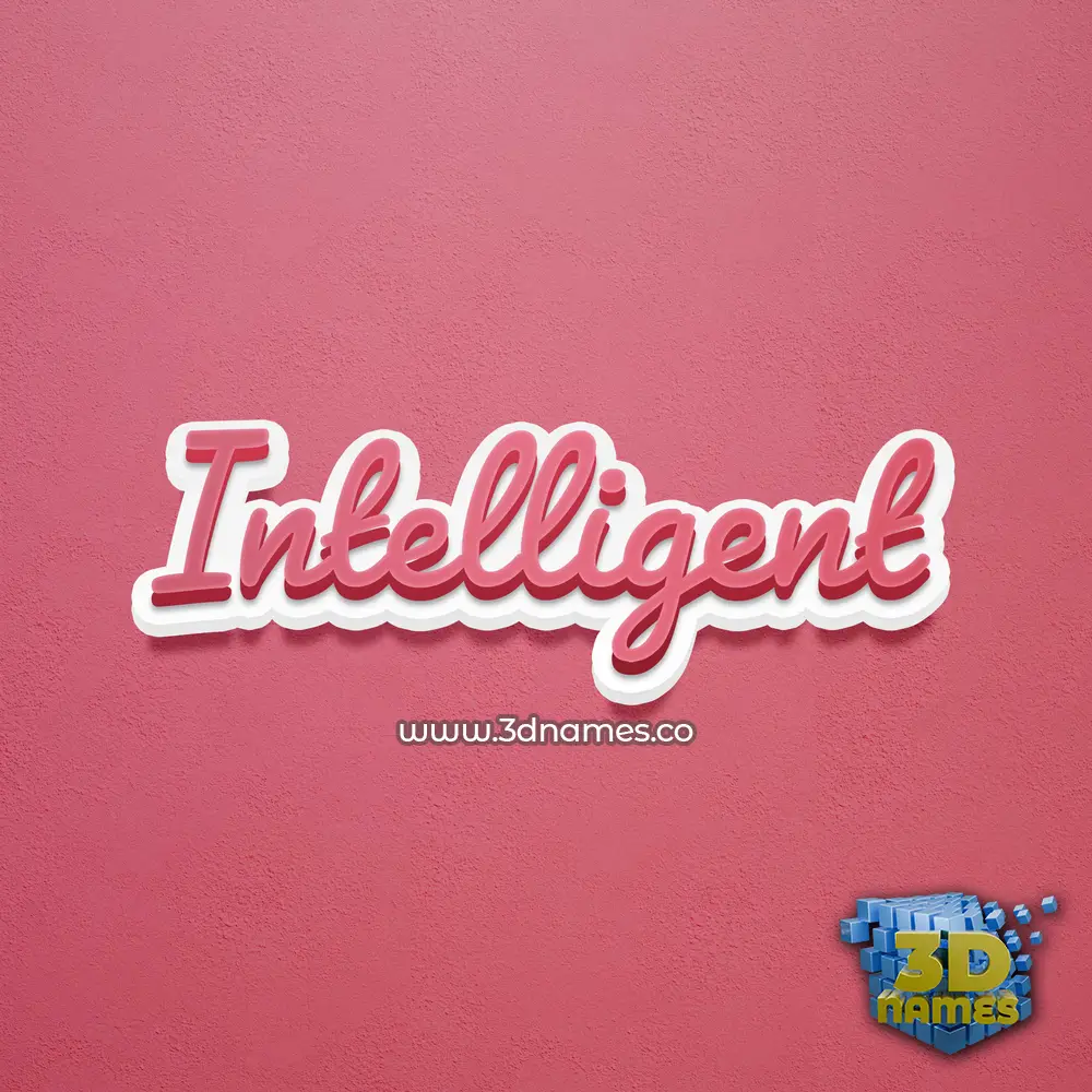 intelligent in Red Scribble style - 3D name wallpaper