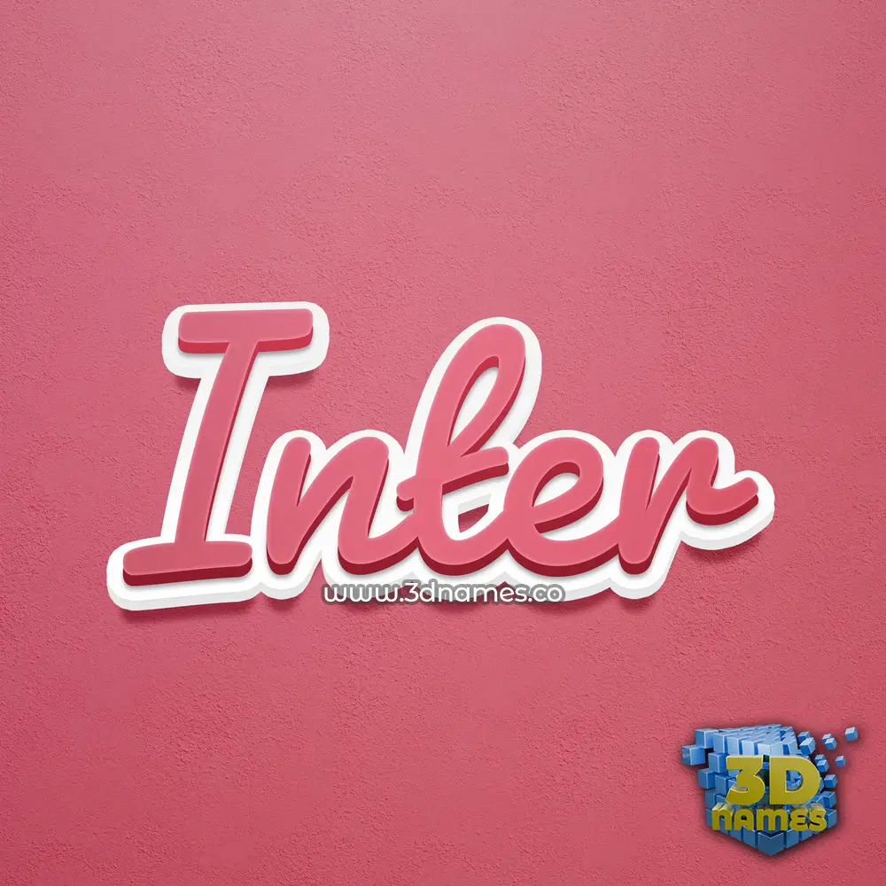 inter in Red Scribble style - 3D name wallpaper