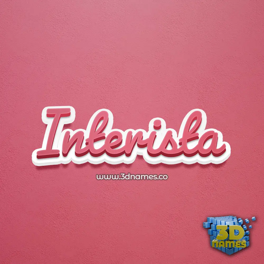 interista in Red Scribble style - 3D name wallpaper