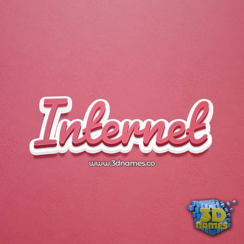 internet in Red Scribble style - 3D name wallpaper