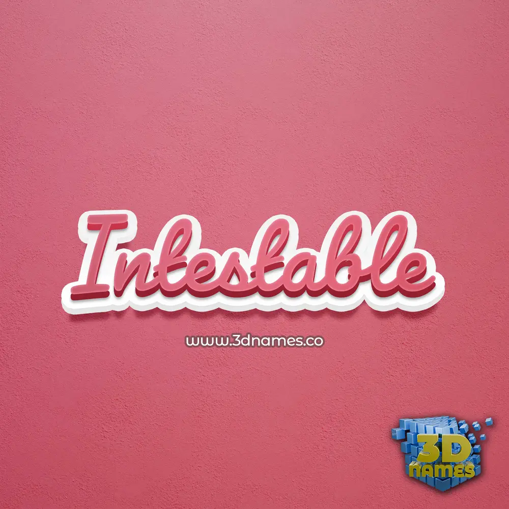 intestable in Red Scribble style - 3D name wallpaper