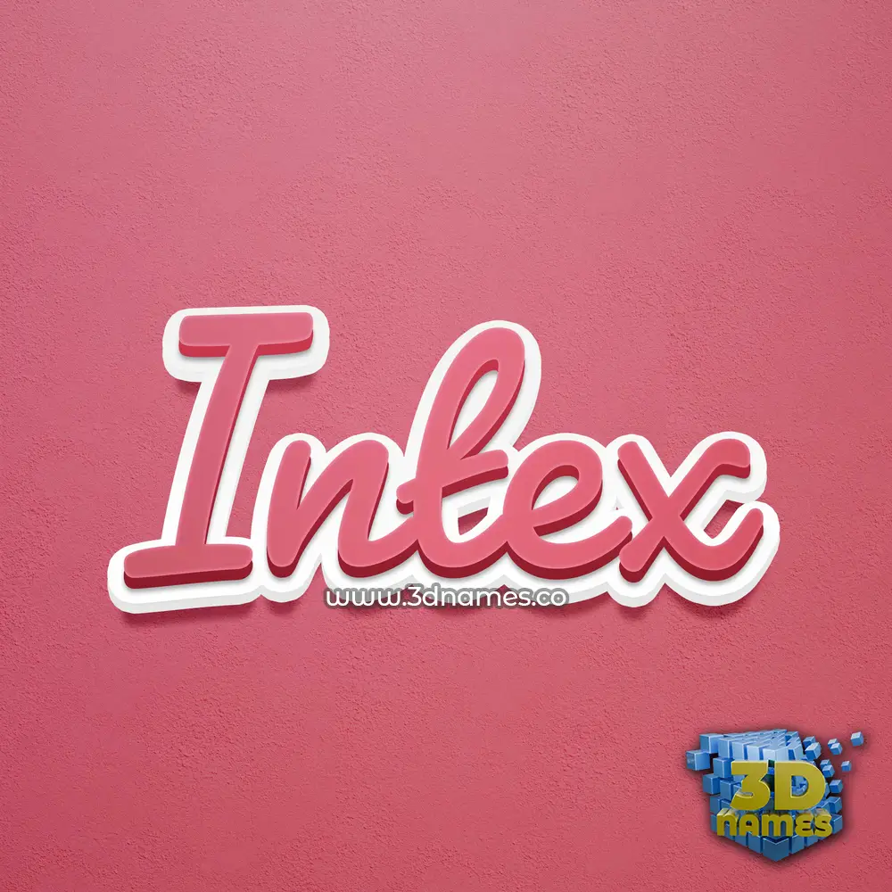 intex in Red Scribble style - 3D name wallpaper
