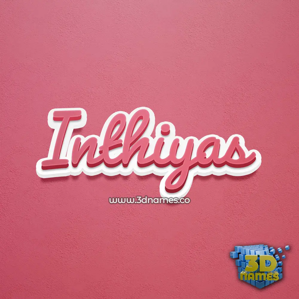 inthiyas in Red Scribble style - 3D name wallpaper