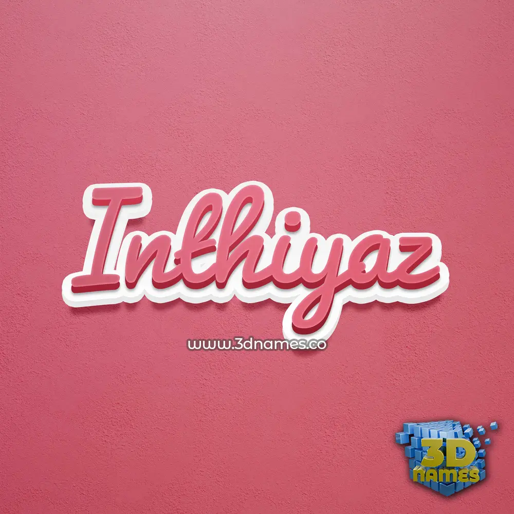 inthiyaz in Red Scribble style - 3D name wallpaper