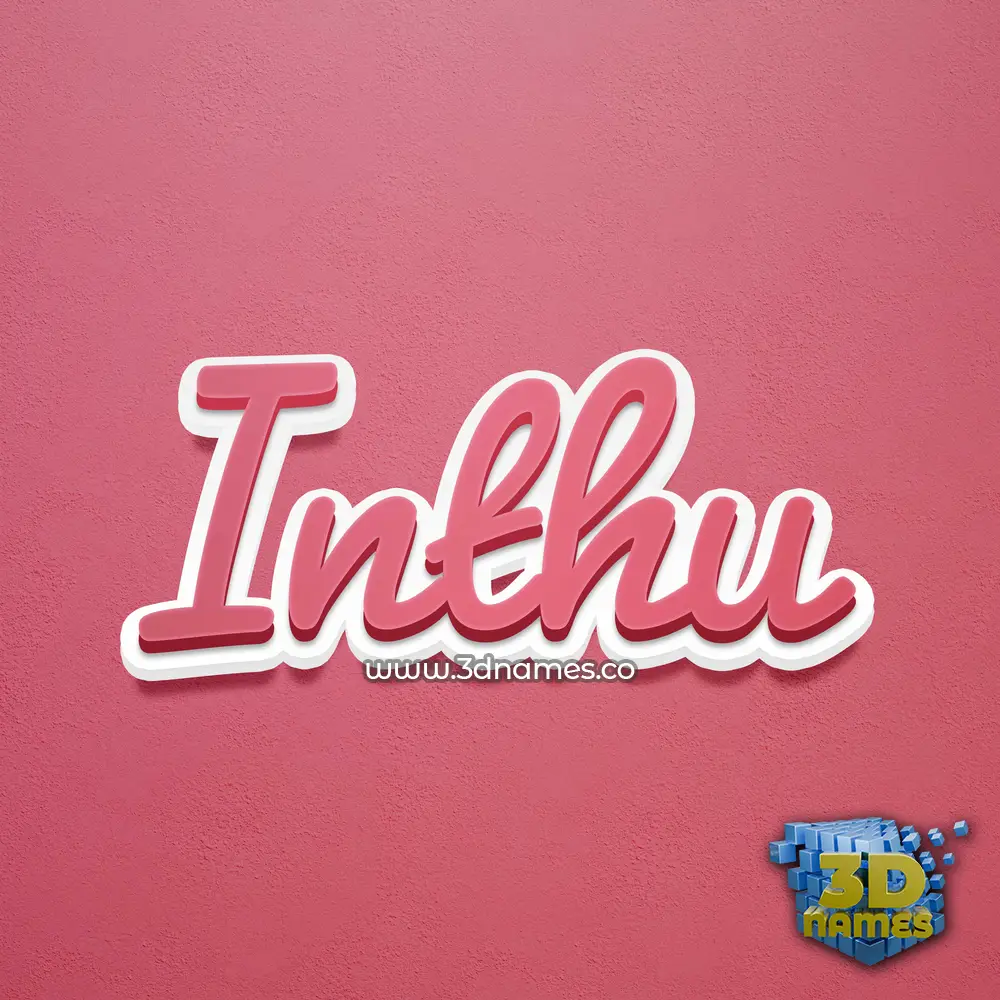 inthu in Red Scribble style - 3D name wallpaper