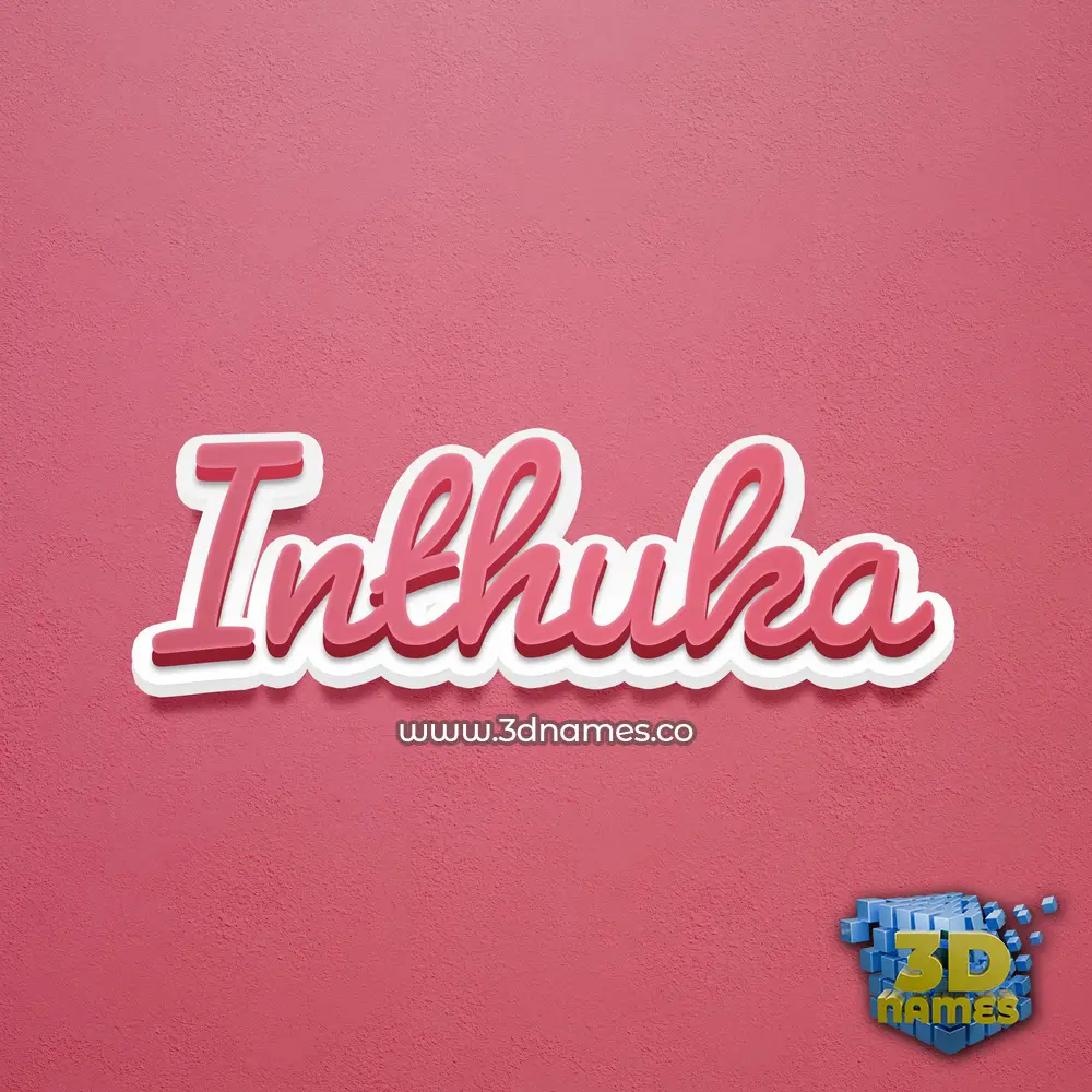 inthuka in Red Scribble style - 3D name wallpaper