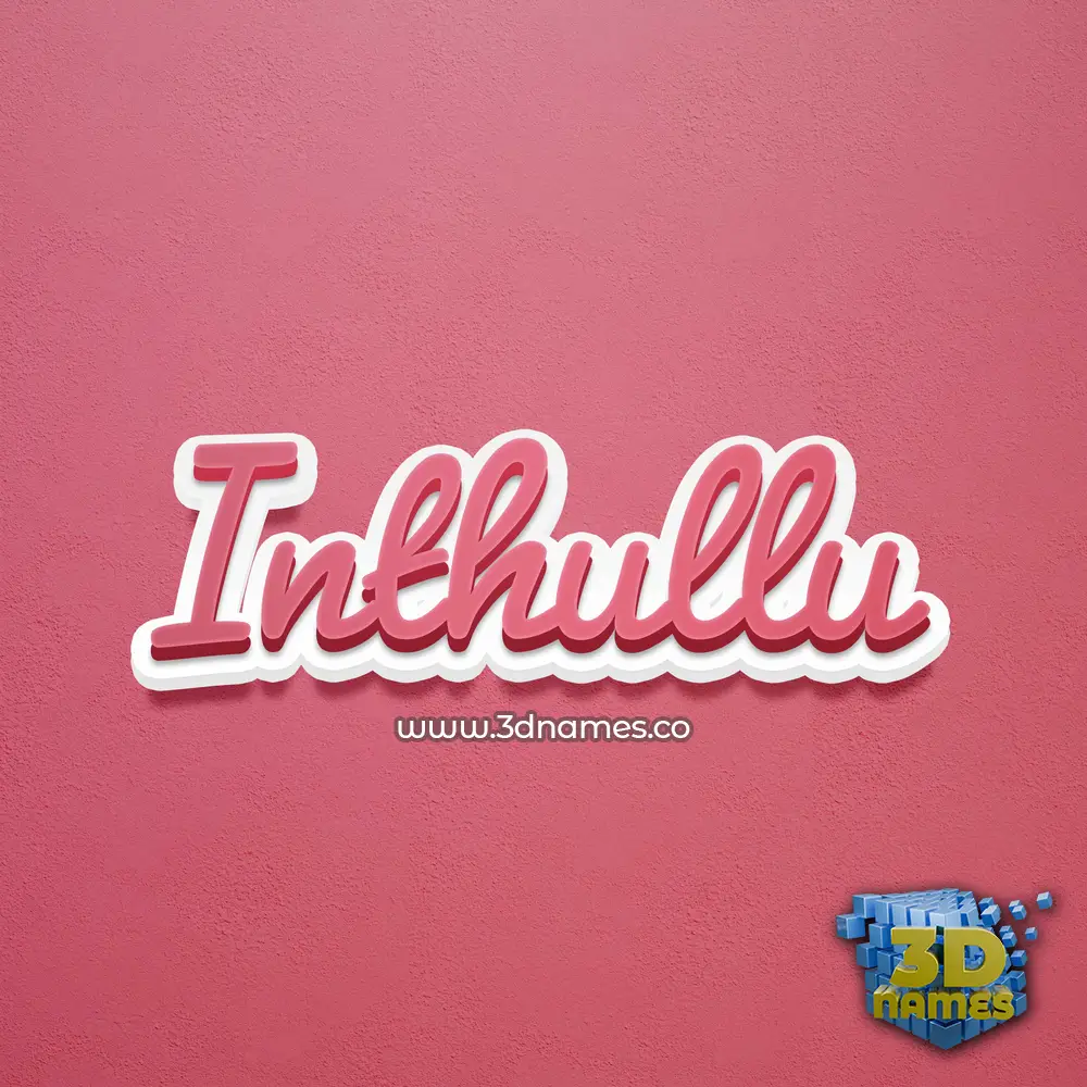 inthullu in Red Scribble style - 3D name wallpaper
