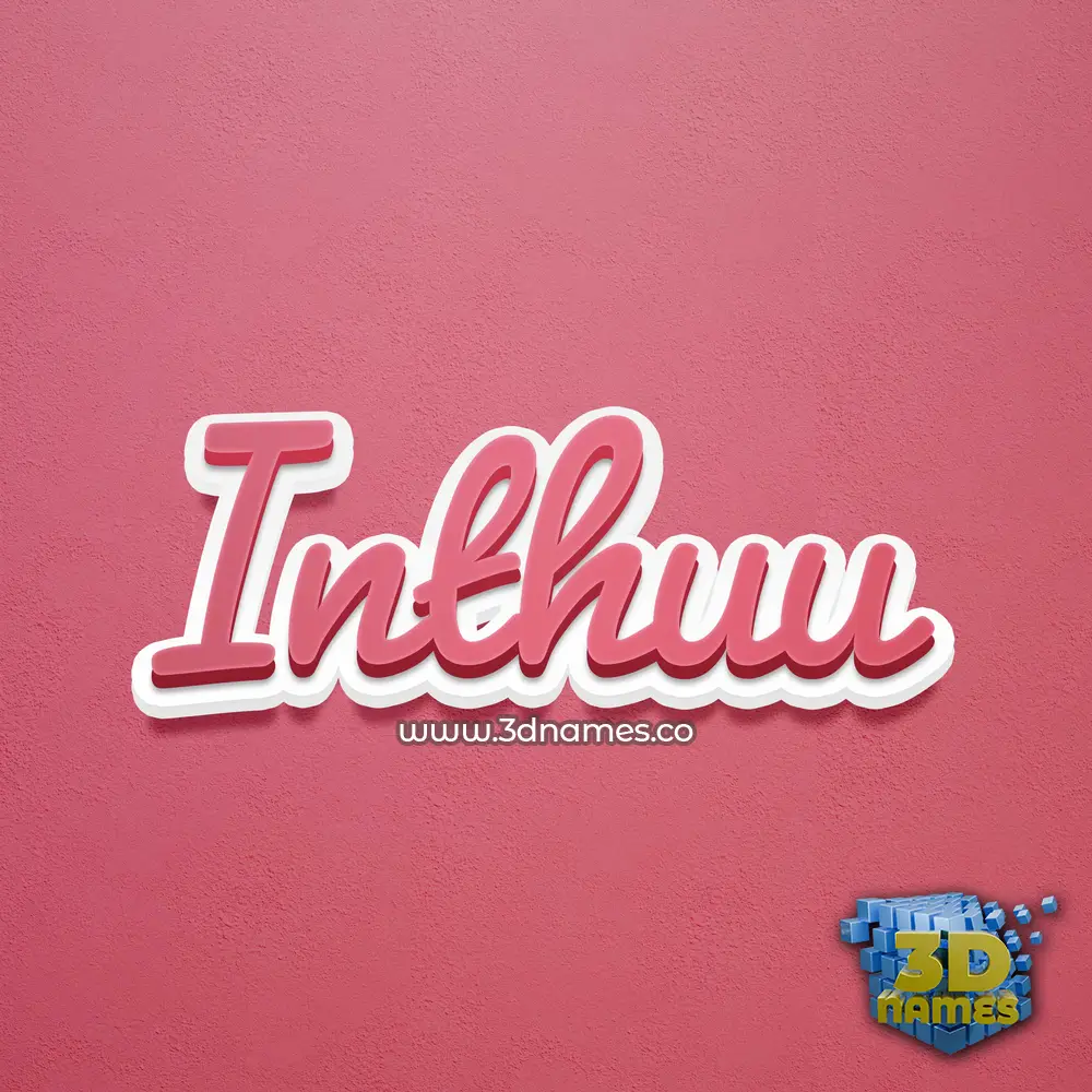 inthuu in Red Scribble style - 3D name wallpaper