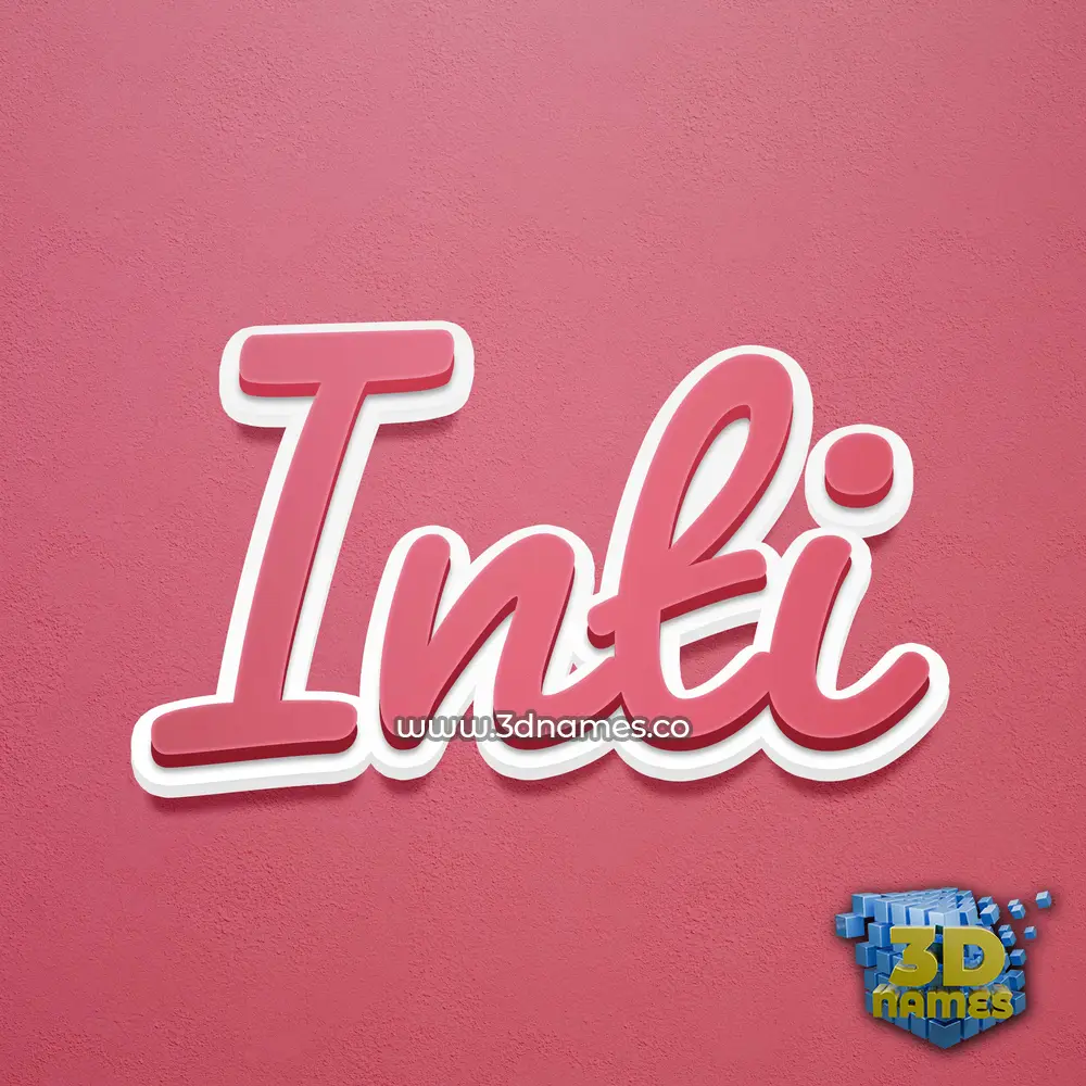 inti in Red Scribble style - 3D name wallpaper