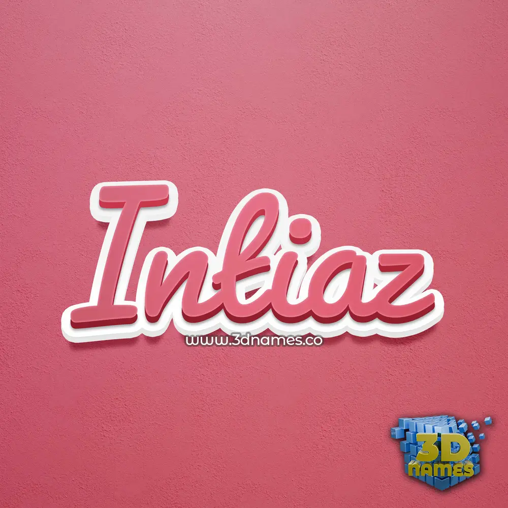 intiaz in Red Scribble style - 3D name wallpaper