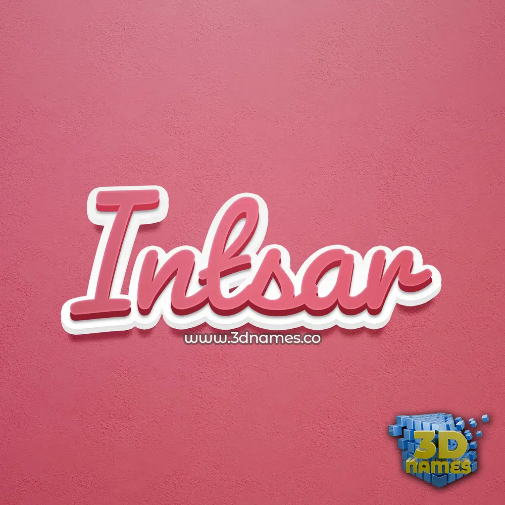 intsar in Red Scribble style - 3D name wallpaper