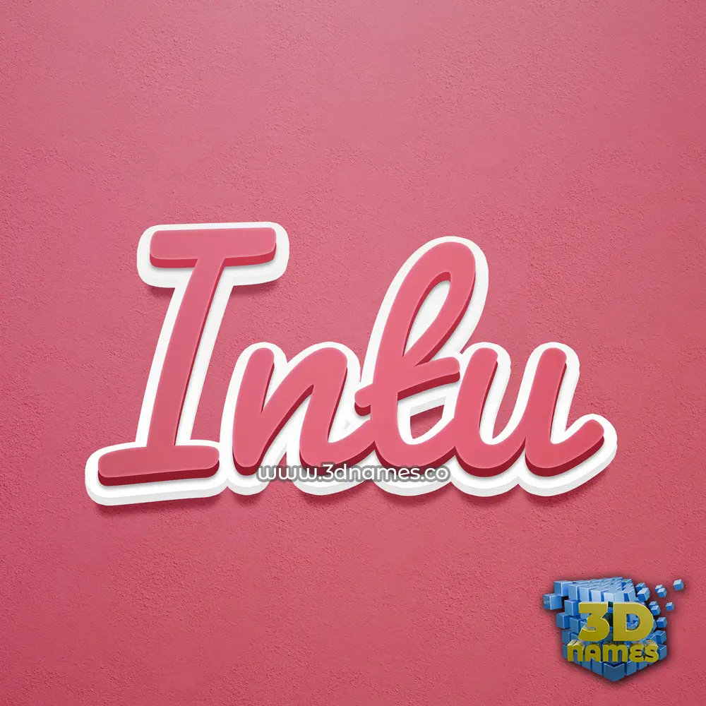 intu in Red Scribble style - 3D name wallpaper
