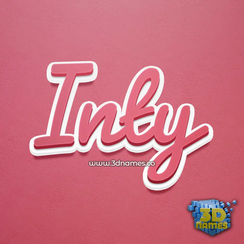 inty in Red Scribble style - 3D name wallpaper