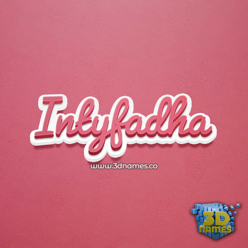 intyfadha in Red Scribble style - 3D name wallpaper