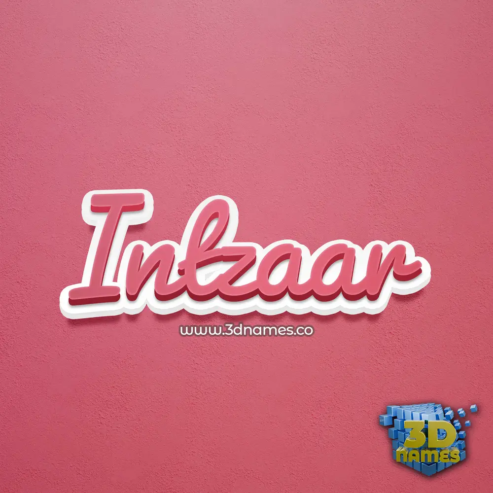 intzaar in Red Scribble style - 3D name wallpaper