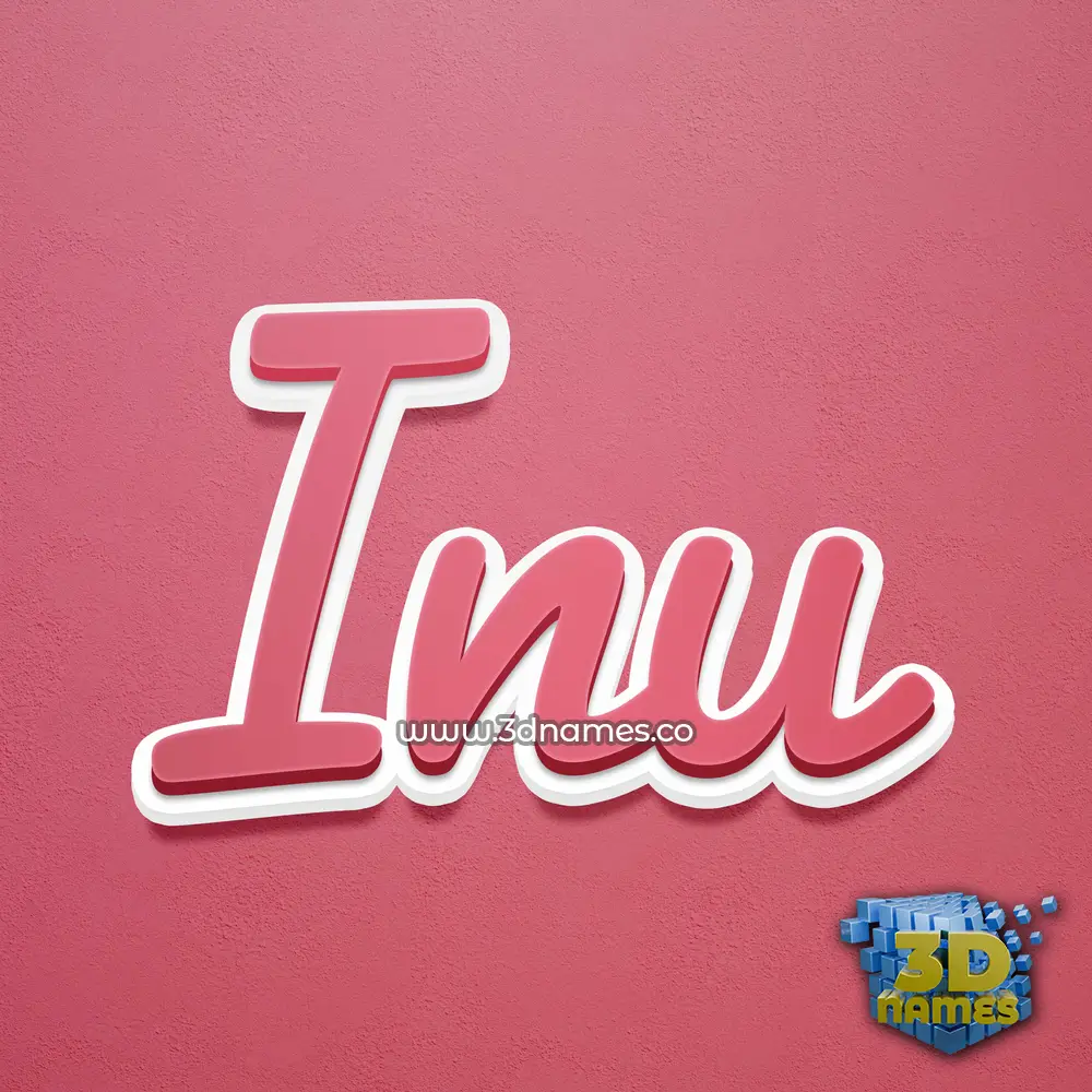 inu in Red Scribble style - 3D name wallpaper