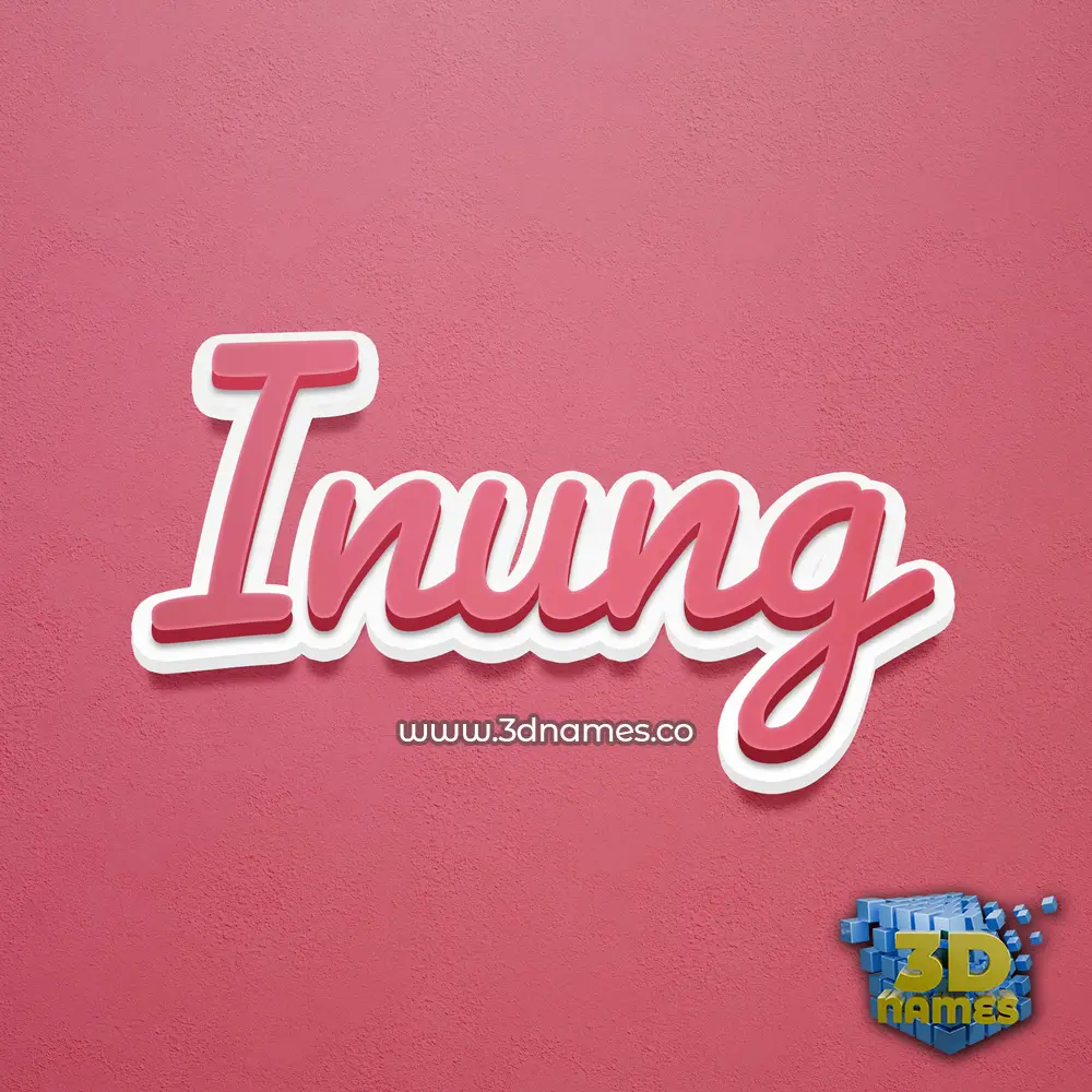 inung in Red Scribble style - 3D name wallpaper