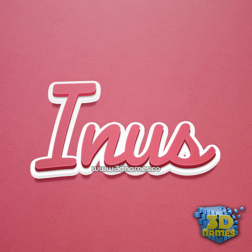 inus in Red Scribble style - 3D name wallpaper