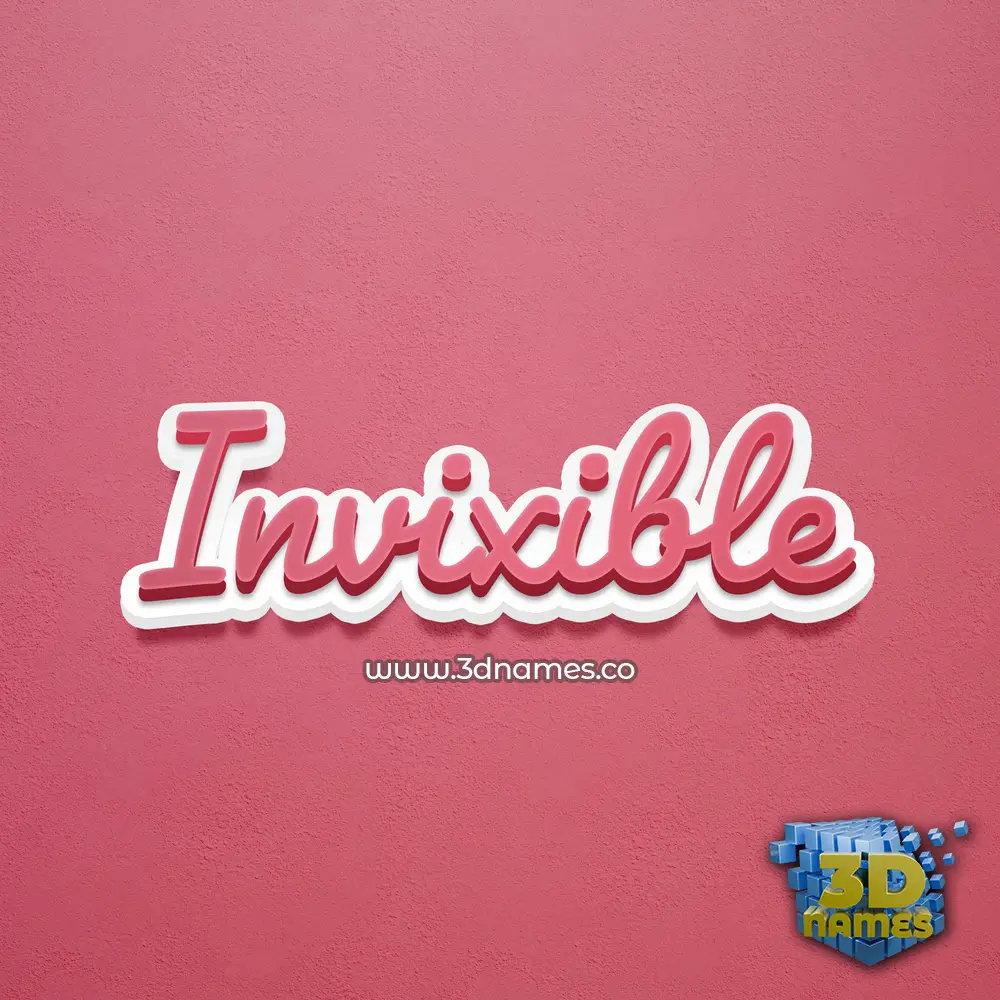 invixible in Red Scribble style - 3D name wallpaper